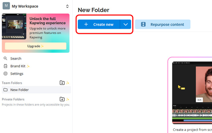 Create New Kapwing