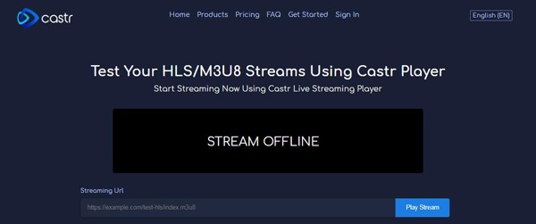 Castr live streaming afspiller