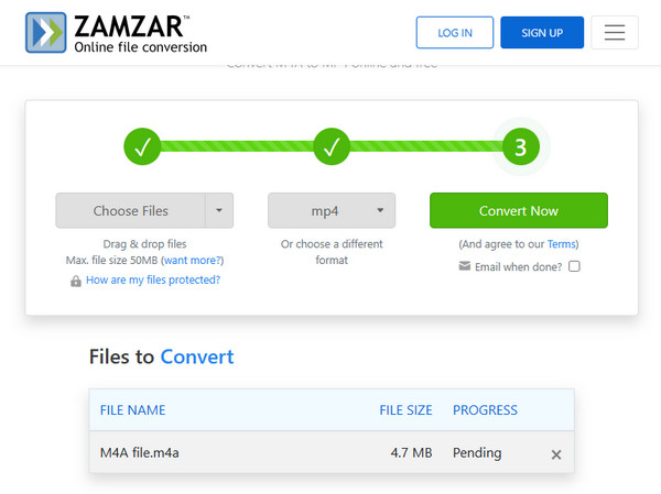 ZamZar Converti file
