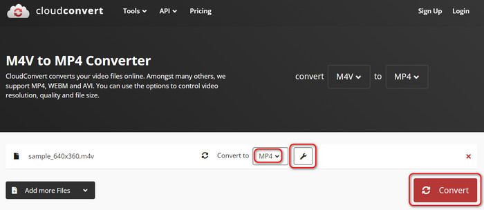 Convert M4V to MP4 Cloudconvert
