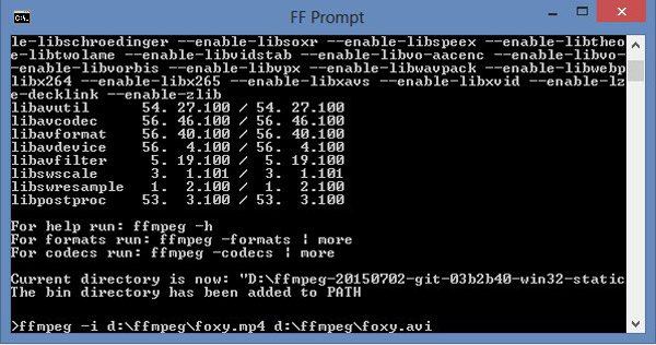 Conversione video FFMPEG