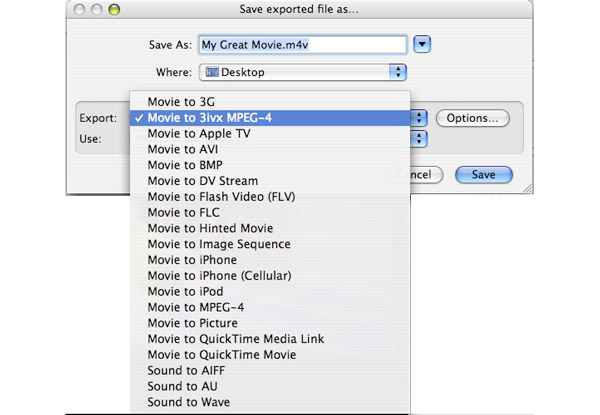 Quicktime Export MP4