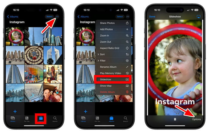 Create Pthots Slideshow iPhone