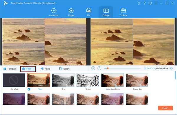 Filters toevoegen aan video's met gesplitst scherm