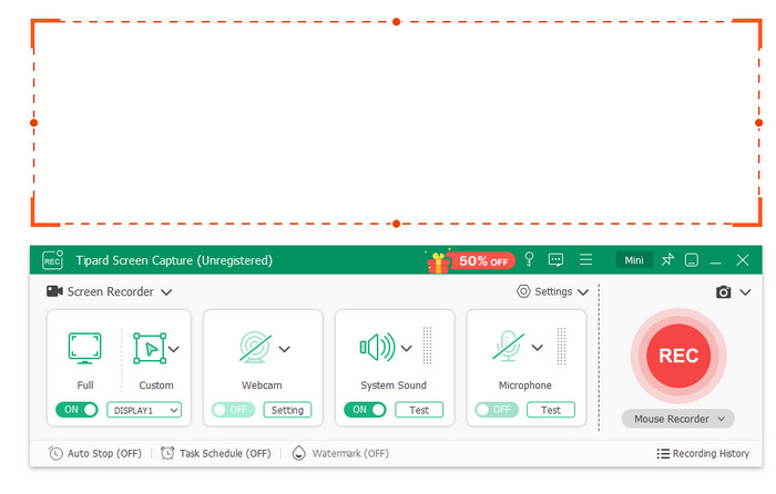 Tipard Screen Capture UI