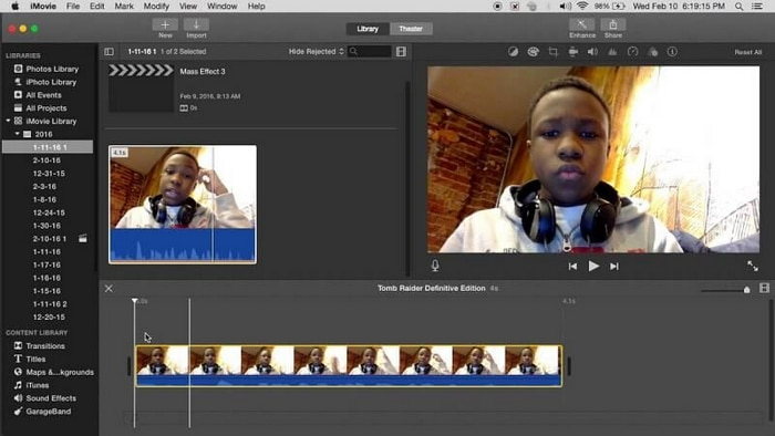 iMovie Interface