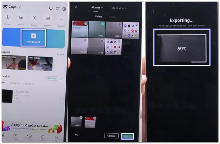 CapCut Easy Phone Methods to Merge 3GP Files