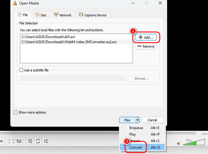 Add Convert VLC