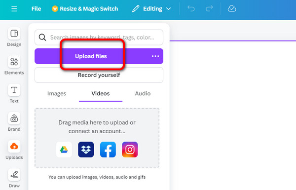 Click Upload Files