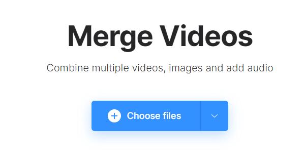 صفحة ويب Clideo Video Merger