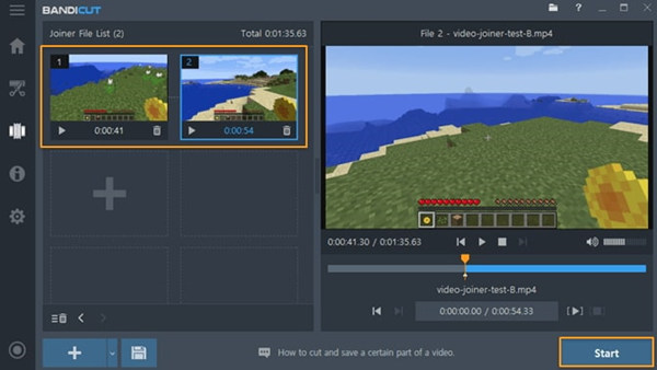 Interface de Bandicut Video Joiner