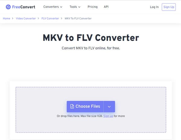 FreeConvert MKV FLV-vé