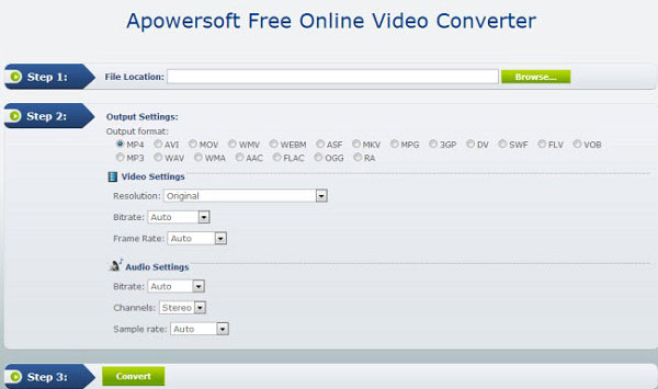 Convertidor de video en línea gratuito Apowersoft