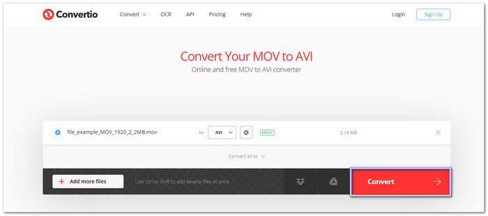 Convertio Convert MOV to AVI