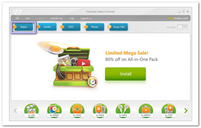 Export MOV to AVI Using Freemake Video Converter