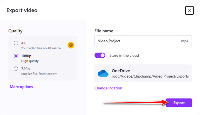 Clipchamp Export Mp4