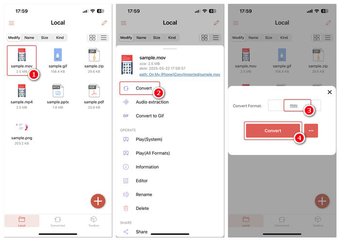 Transform MOV to MP4 IOS