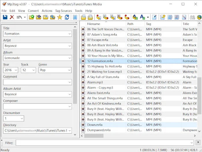 MP3tag Interface