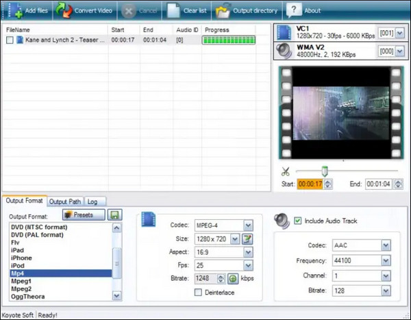 Koyote Convertitore video gratuito da MP4 a DIVX