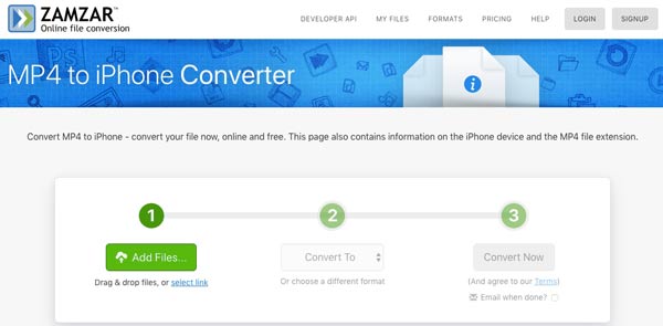 Converti mp4 in iPhone online