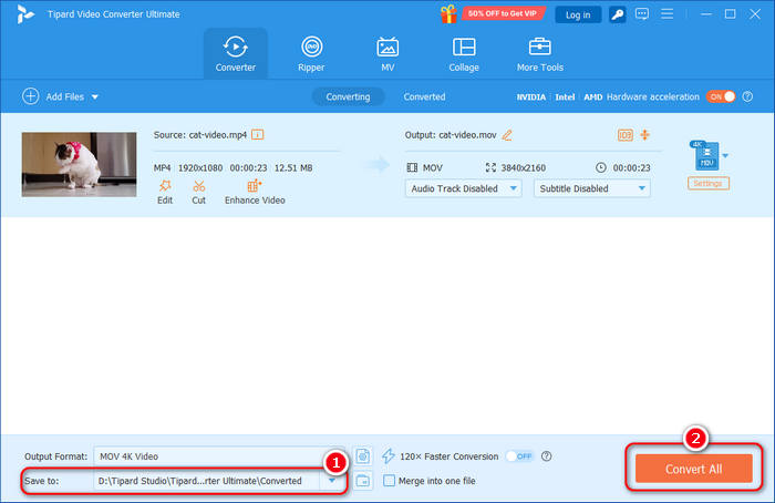Convert MP4 to MOV Tipard
