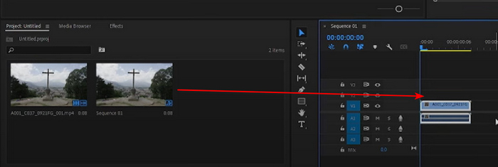 Drag MP4 to Timeline Area