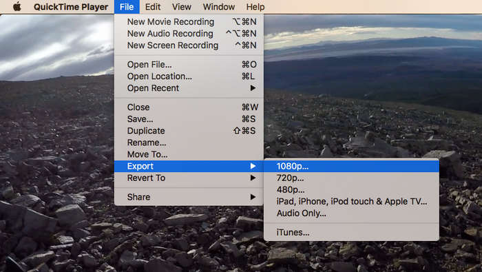 Quicktime Convert MP4 to MOV