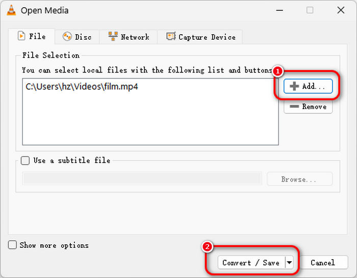 Add MP4 to VLC