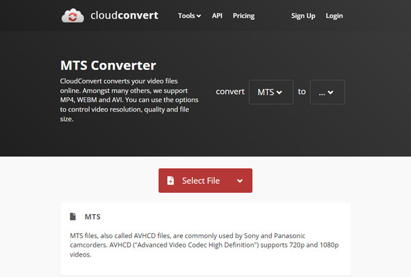 CloudConvert.com MP4'ten MTS'ye