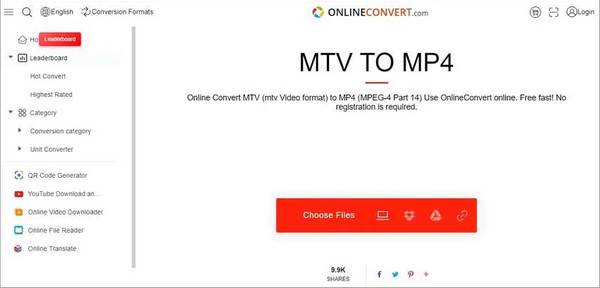 OnlineConvert MP4 to MTV