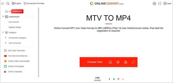 OnlineConvert MP4 to MTV