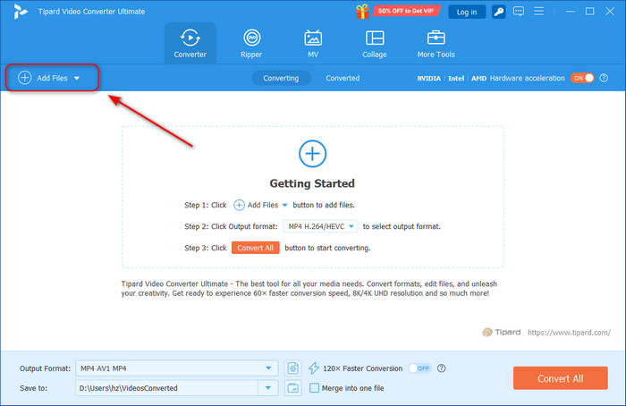 Add MP4 Videos to Tipard Video Converter Ultimate
