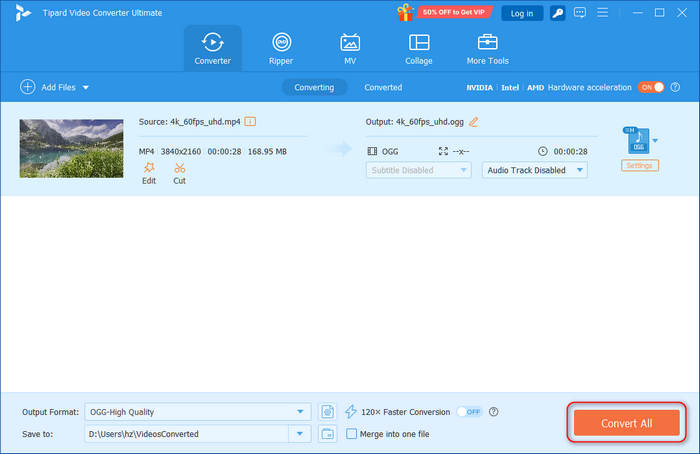 Convert MP4 to OGG in Tipard Video Converter Ultimate