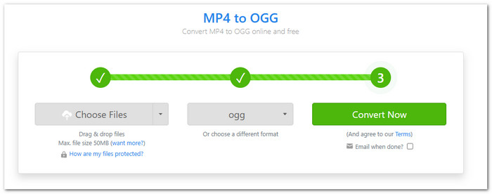 Zamzar Online MP4 to OGG Converter