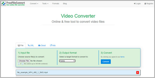 FreeFileConvertMP4をSWFに変換