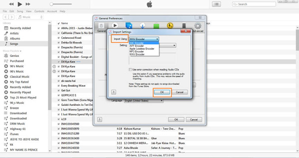 MP4 konvertálása WAV iTunes-ba