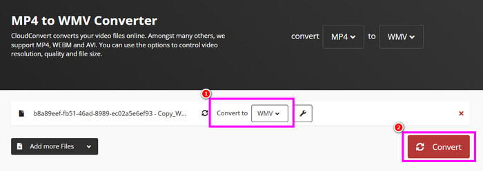 Convert Button Cloudconvert