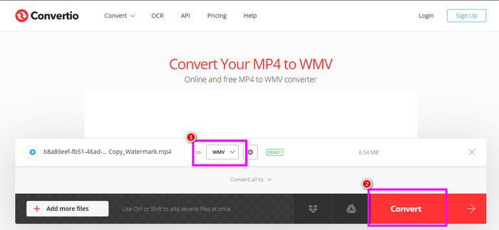 Convert MP4 to WMV Convertio
