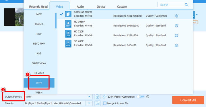 Output Formats WMV Tipard