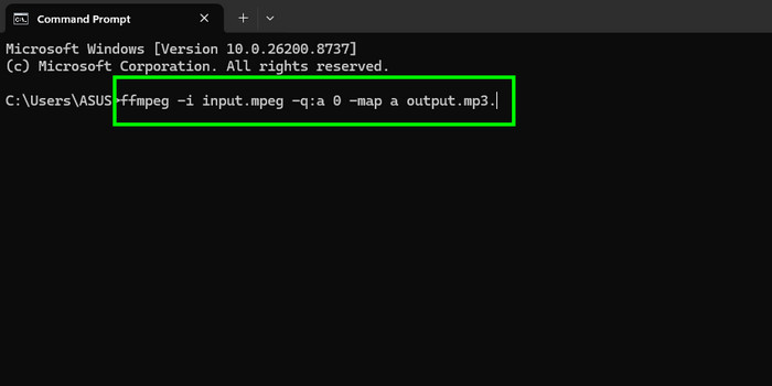 Konwertuj MPEG do MP3 FFmpeg