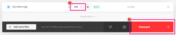 Konwertuj MPEG na MP3 online