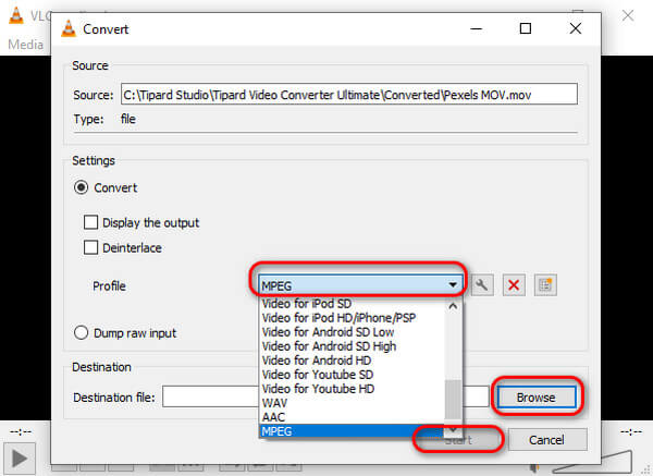 VLC MOV till MPEG