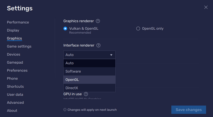 Edit Graphics Settings