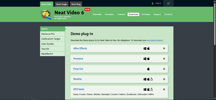 Software Support Neatvideo