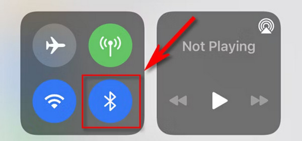 Deixe o ícone do Bluetooth na cor cinza