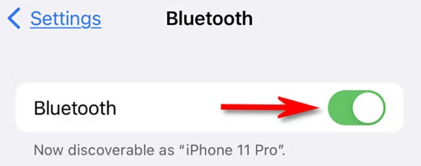 Bluetooth Kaydırıcısını Kapat