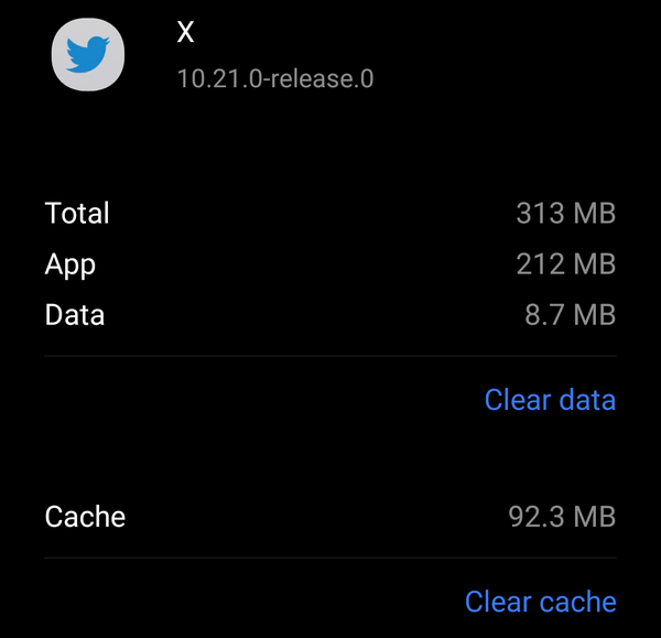 Twitter Vider le cache