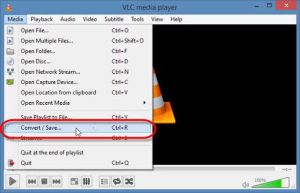 VLC OGG para MP4