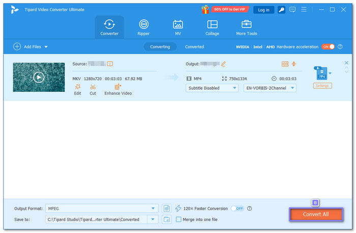 Click Convert All Button