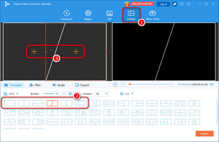 Choose Side by Side Video Template in Tipard